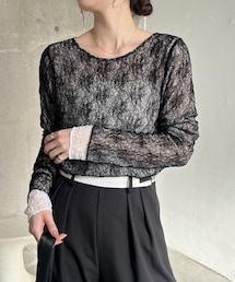 CAPRICIEUX LE'MAGE | レースリバロンT(Tシャツ/カットソー)