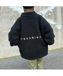 copine | バック刺繍ロゴシープボアブルゾン(ブラック)(ブルゾン)