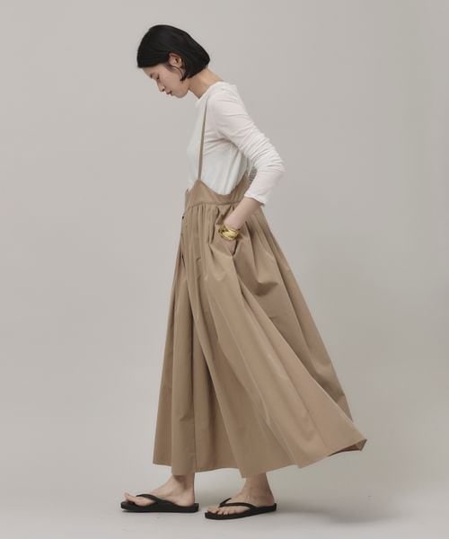 希少 25SS Curensology コットンナイロンタックワンピース Curensology（カレンソロジー）の「コットンナイロンタックワンピース