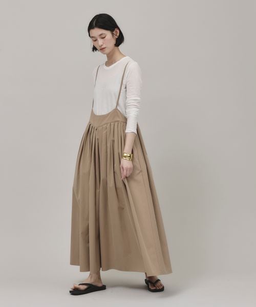 希少 25SS Curensology コットンナイロンタックワンピース Curensology（カレンソロジー）の「コットンナイロンタックワンピース