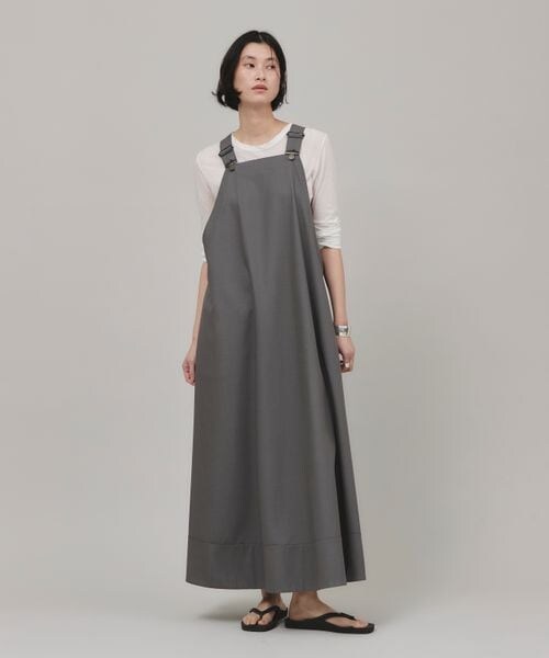 【美品】カレンソロジー　サロペットワンピース　グレー Curensology（カレンソロジー）の「T/Wサロペットワンピース（）」 - WEAR