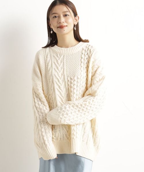 FOUND GOOD（ファウンドグッド）の「ケーブルパッチワークニット