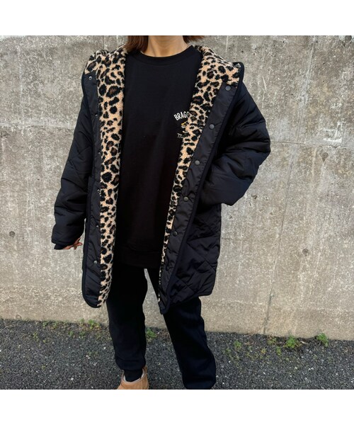 copine(コピン)の「ボア×中綿キルティングリバーシブルコート(その他アウター・レディース・ブラック・ワンサイズ)」の1枚目の写真