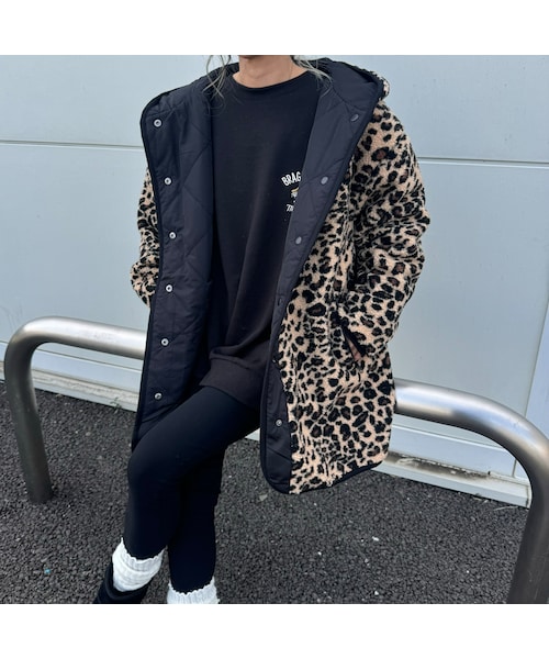 copine(コピン)の「ボア×中綿キルティングリバーシブルコート(その他アウター・レディース・ブラック・ワンサイズ)」の2枚目の写真