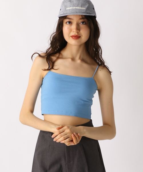 FOREVER 21（フォーエバー トゥエンティーワン）の「カップ付きクロップドキャミ（アンダーウェア・オフホワイト05/ブラック09/ダークブラウン58/ブルー80・S/M/L）」の8枚目の写真