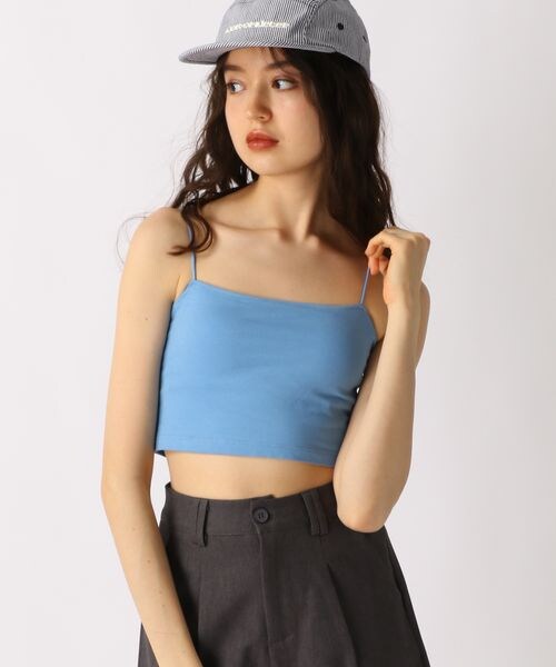 FOREVER 21（フォーエバー トゥエンティーワン）の「カップ付きクロップドキャミ（アンダーウェア・オフホワイト05/ブラック09/ダークブラウン58/ブルー80・S/M/L）」の4枚目の写真