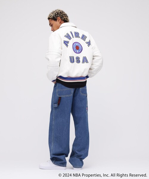 AVIREX(アヴィレックス)の「《AVIREX × NBA》ALL TEAM JACKET / オールチーム ジャケット / アヴィレックス(ジャケット/アウター・ホワイト・M/L/XL/2XL)」の3枚目の写真