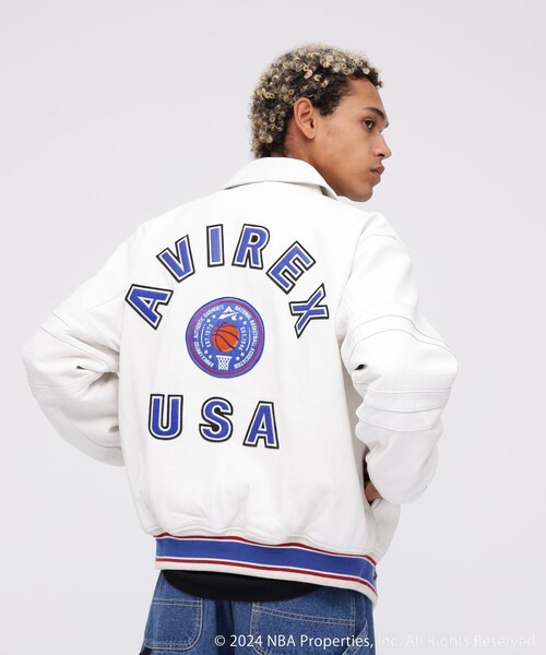 AVIREX(アヴィレックス)の「《AVIREX × NBA》ALL TEAM JACKET / オールチーム ジャケット / アヴィレックス(ジャケット/アウター・ホワイト・M/L/XL/2XL)」の1枚目の写真