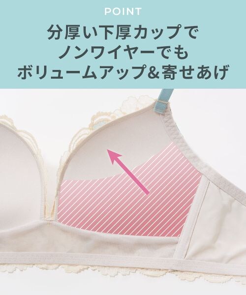 PEACH JOHN(ピーチジョン)の「盛れるノンワイヤーブラ(その他・レディース・チャコール01/ピンクベージュ02/ミント03/ローズピンク04/ネイビー05・B65/B70/B75/C65/C70/C75/D65/D70/D75/E65/E70/E75/F65/F70/F75)」の8枚目の写真
