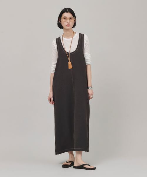 curensology✨サテンサブレタンクトップワンピース　グレー Curensology（カレンソロジー）の「サテンサブレタンクトップ