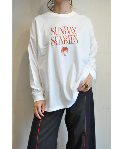 RehersalL（リハーズオール）の「キャットロゴロンT（Tシャツ/カットソー・レディース・グレー/ホワイト/ブラック・one）」の2枚目の写真