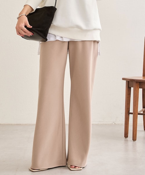 SHENERY（シーナリー）の「ダブルクロスワイドパンツ（パンツ・レディース・ブラック/ライトグレー/ベージュその他2・40/38/34/36）」の3枚目の写真