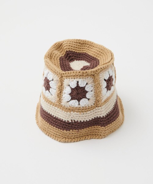 DISCOAT(ディスコート)の「【SS先行予約】クロシェハット(ハット・メンズ・キャメル/ブラック・FREE)」の1枚目の写真