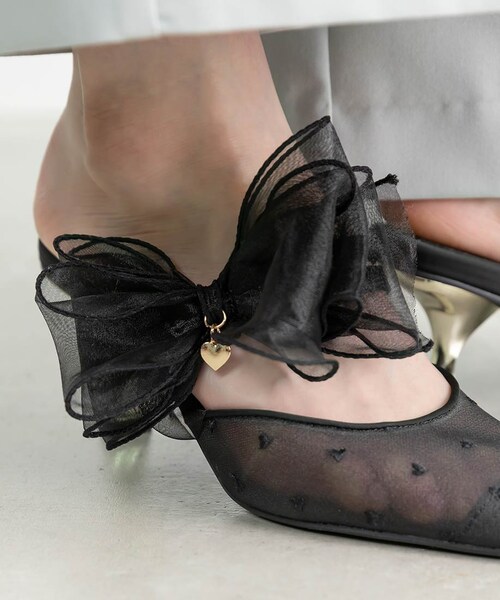 RANDA（ランダ）の「【HEART COLLECTION】シフォンリボンハート