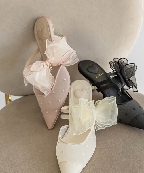 RANDA（ランダ）の「【HEART COLLECTION】シフォンリボンハート