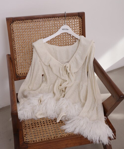 【1枚で着映え】フリンジニットカーデ