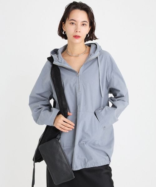 BABYLONE(バビロン)の「フード付きシャツプルオーバー(トップス・ホワイト10/サックス85・FREE)」の2枚目の写真