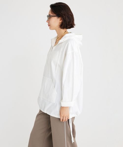 BABYLONE(バビロン)の「フード付きシャツプルオーバー(トップス・ホワイト10/サックス85・FREE)」の4枚目の写真