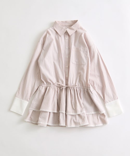 OLIVE des OLIVE（オリーブデオリーブ）の「チュニックシャツワンピ（チュニック・レディース・サックスブルー/ピンク/オフホワイト・FREE）」の3枚目の写真