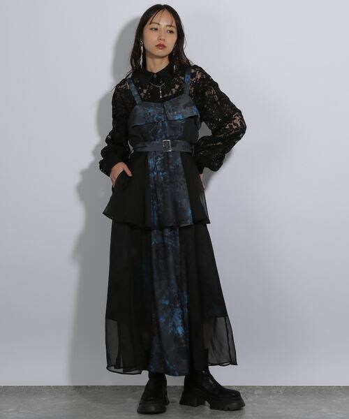 HARE(ハレ)の「リフレクションフラワーキャミワンピース(ワンピース/ドレス・グレー11/ブルー85・FREE)」の4枚目の写真