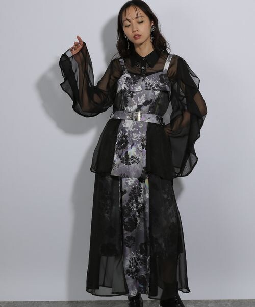 HARE(ハレ)の「リフレクションフラワーキャミワンピース(ワンピース/ドレス・グレー11/ブルー85・FREE)」の9枚目の写真