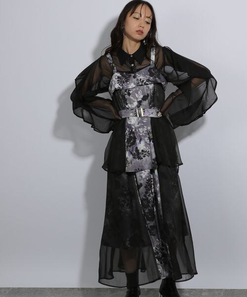 HARE(ハレ)の「リフレクションフラワーキャミワンピース(ワンピース/ドレス・グレー11/ブルー85・FREE)」の8枚目の写真