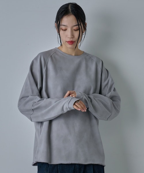 COLONY 2139(コロニートゥーワンスリーナイン)の「【SS先行予約】フェードダイカットオフ長袖T(Tシャツ/カットソー・メンズ・ホワイト/サックスブルー/グレー・M/L)」の2枚目の写真