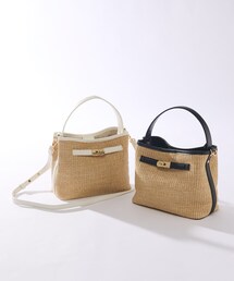 un dix cors | ひねり金具レザーハンドルカゴバッグ(かごバッグ)