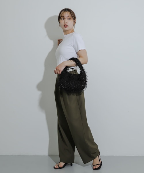 SENSE OF PLACE by URBAN RESEARCH（センスオブプレイスバイアーバンリサーチ）の「フリンジハンドバッグ（ハンドバッグ・レディース・BLACK/IVORY/MINT・one）」の20枚目の写真