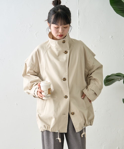 CIAOPANIC TYPYマル　袖取り外しポンチョ風トレンチミドル丈コート CIAOPANIC TYPY（チャオパニックティピー）の「【マルチウェイ