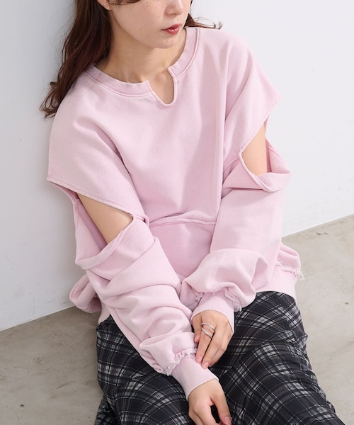 Kastane カットアウトBIGスウェット Kastane（カスタネ）の「【初夏まで着れる】カットアウトBIG