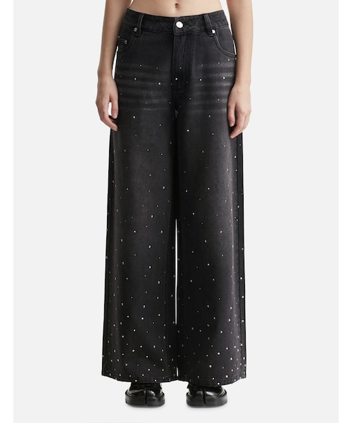 Crystallised Wide Leg Denim