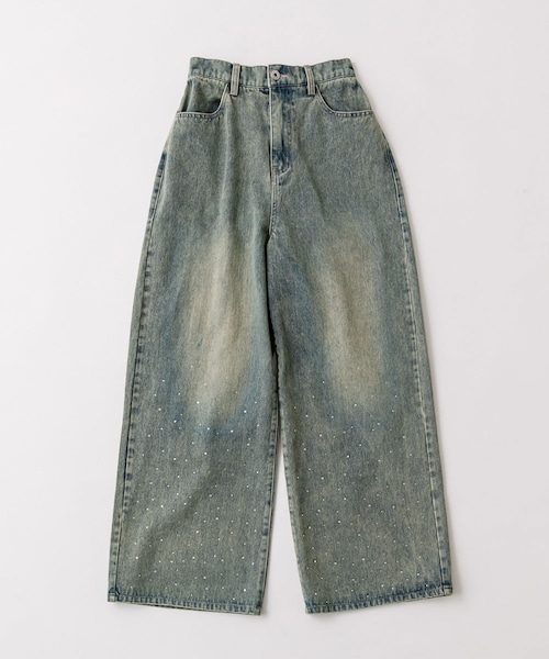 OLIVE des OLIVE(オリーブデオリーブ)の「キラキラリボンデニムパンツ(デニムパンツ・レディース・サックスブルー/ブラック/ブルー・M/S)」の3枚目の写真