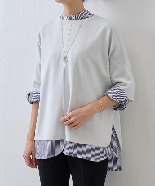 新品　BEARDSLEY 半袖サラッとプルオーバー シルバー 新品 BEARDSLEY 半袖サラッとプルオーバー シルバー BEARDSLEY