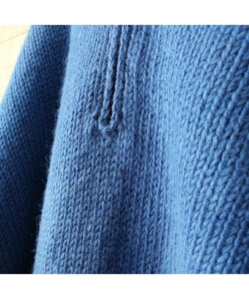 --(--)の「ネパール製 namaste ハンドメイド ウールニット ハーフジップ セーター ブルー メンズXL相当 古着(ニット/セーター・レディース・ブルー・XL)」の3枚目の写真