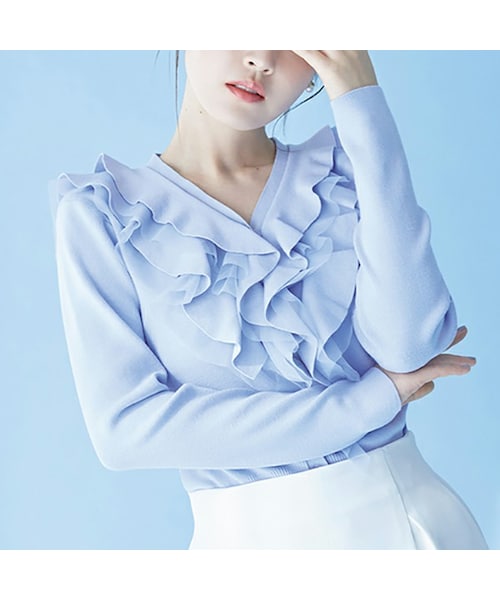 CELFORD（セルフォード）の「CELFORD ラッフルフリルリブニット
