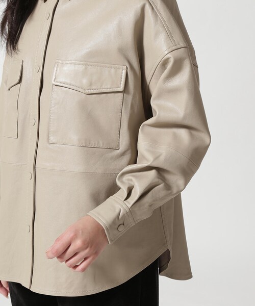 B'2nd（ビーセカンド）の「NCB neat caprice brand(エヌシービーニートカプリスブランド) WOMENS SHEEP SHIRTS（ジャケット/アウター・ブラック/グレー・F）」の8枚目の写真