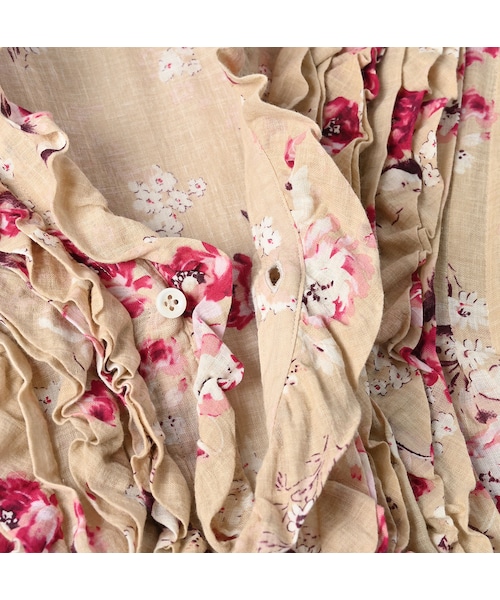 45R（フォーティファイブアール）の「ガーゼローズプリントのドレス