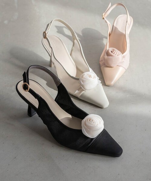 RANDA（ランダ）の「ローズコサージュ付き2WAYバックストラップパンプス（その他・レディース・その他）」の4枚目の写真