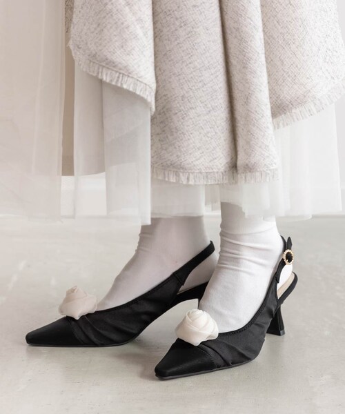 RANDA（ランダ）の「ローズコサージュ付き2WAYバックストラップパンプス（その他・レディース・その他）」の5枚目の写真