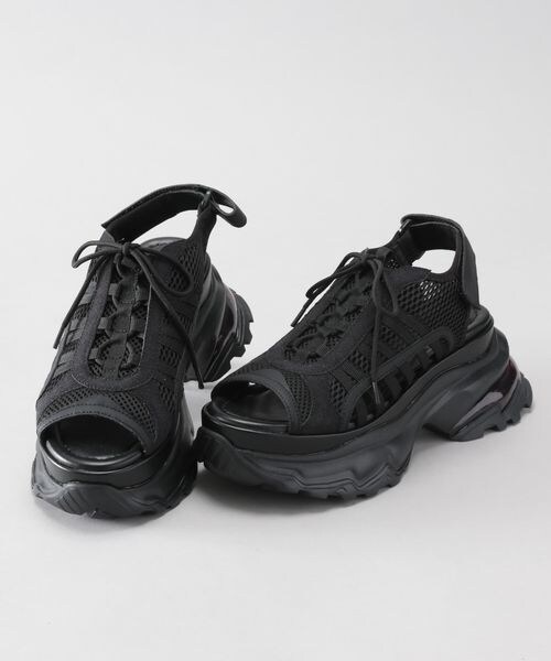 ジーナシス　レースアップスニーカーサンダル　Lサイズ　黒 JEANASIS（ジーナシス）の「レースアップスニーカーサンダル（）」 - WEAR