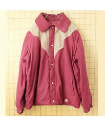 -- | ビッグサイズ 80s USA CAMEL 2WAY ダウンジャケット ベスト メンズXXL ボルドー レッド アメリカ古着(ダウンジャケット/コート)