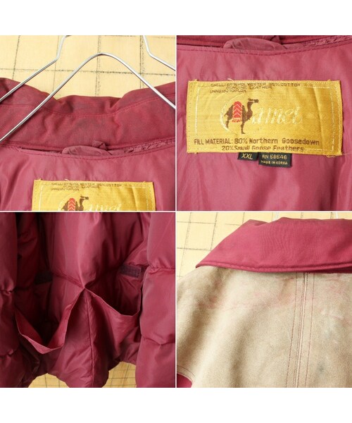 --（--）の「ビッグサイズ 80s USA CAMEL 2WAY ダウンジャケット ベスト メンズXXL ボルドー レッド アメリカ古着（ダウンジャケット/コート・レディース・レッド・XXL）」の4枚目の写真