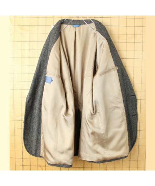 PENDLETON（ペンドルトン）の「80s 90s USA製 PENDLETON ウール テーラード ジャケット メンズXL相当 グレー エルボーパッチ アメリカ古着（テーラードジャケット・レディース・グレー・XL）」の4枚目の写真