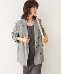 RIVE DROITE | 予約【ハンサムな雰囲気に】リネン混ダブルブレストジャケット/３月上旬お届け予定(テーラードジャケット)