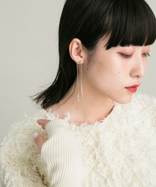 KBF（ケイビーエフ）の「ロングオーバルチェーンイヤリング（イヤリング・レディース・GOLD/SILVER・one）」の6枚目の写真