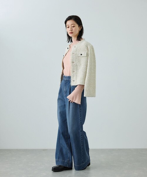 ROPE'（ロペ）の「テンセルデニムストレートワイドパンツ/イージーケア・セットアップ対応（デニムパンツ・レディース・ネイビー/ブルー・36/38/40）」の9枚目の写真