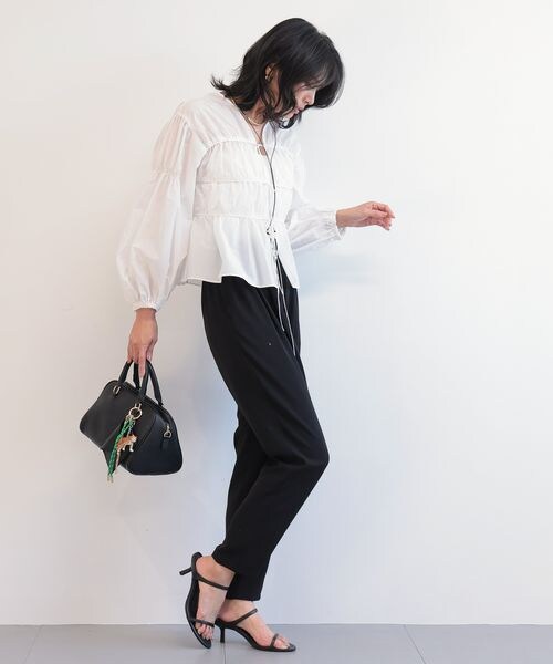 テーパードダブルクロスパンツ ドライダブルクロス フロントタックテーパードパンツ （スラックス