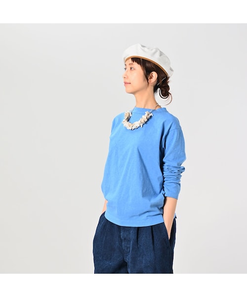 【美品】45R 葉山ものがたり モントックン 908 Tシャツ ブルー 45R（フォーティファイブアール）の「葉山ものがたり モントックン刺繍