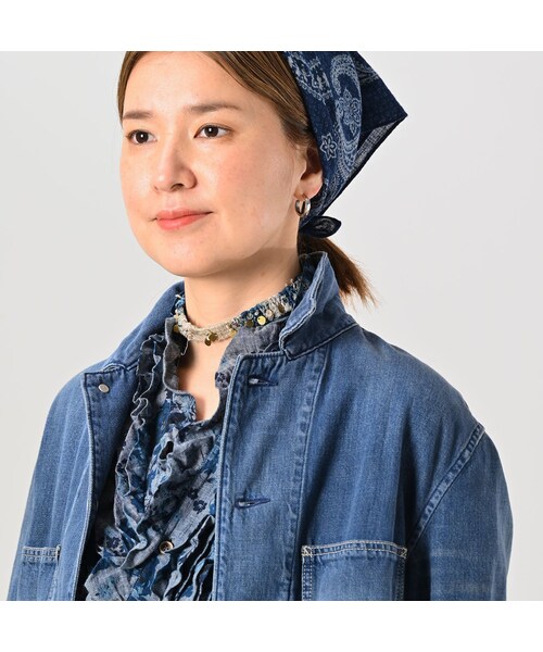 45rモンプデニムの908 4ポケットシャツ（インディゴ 淡）